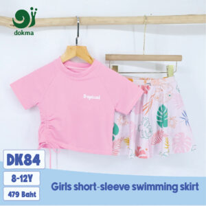 DK84 - ชุดว่ายน้ำเด็กโตหญิง แขนสั้น(8/9/10/11/12Y)