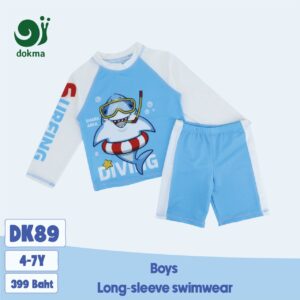 DK89 - ชุดว่ายน้ำเด็กโตชาย แขนยาว (4/5/6/7Y)
