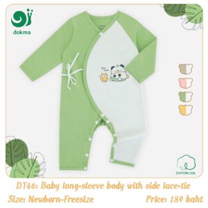 DT46 - ชุดเสื้อบอดี้สูท แขนยาว-คอตตอน (NB/Free size)