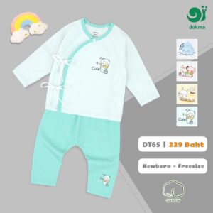 DT65 - ชุดเสื้อป้ายผูก แขนยาว-คอตตอน (NB/Free size)